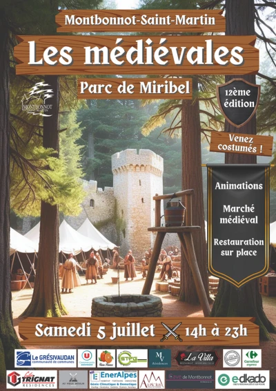 23101 711 affiche finale fete medievale light 2025 avec sponsors - Les Lames du Dauphiné